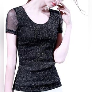 Glitter Scoop Neck Top